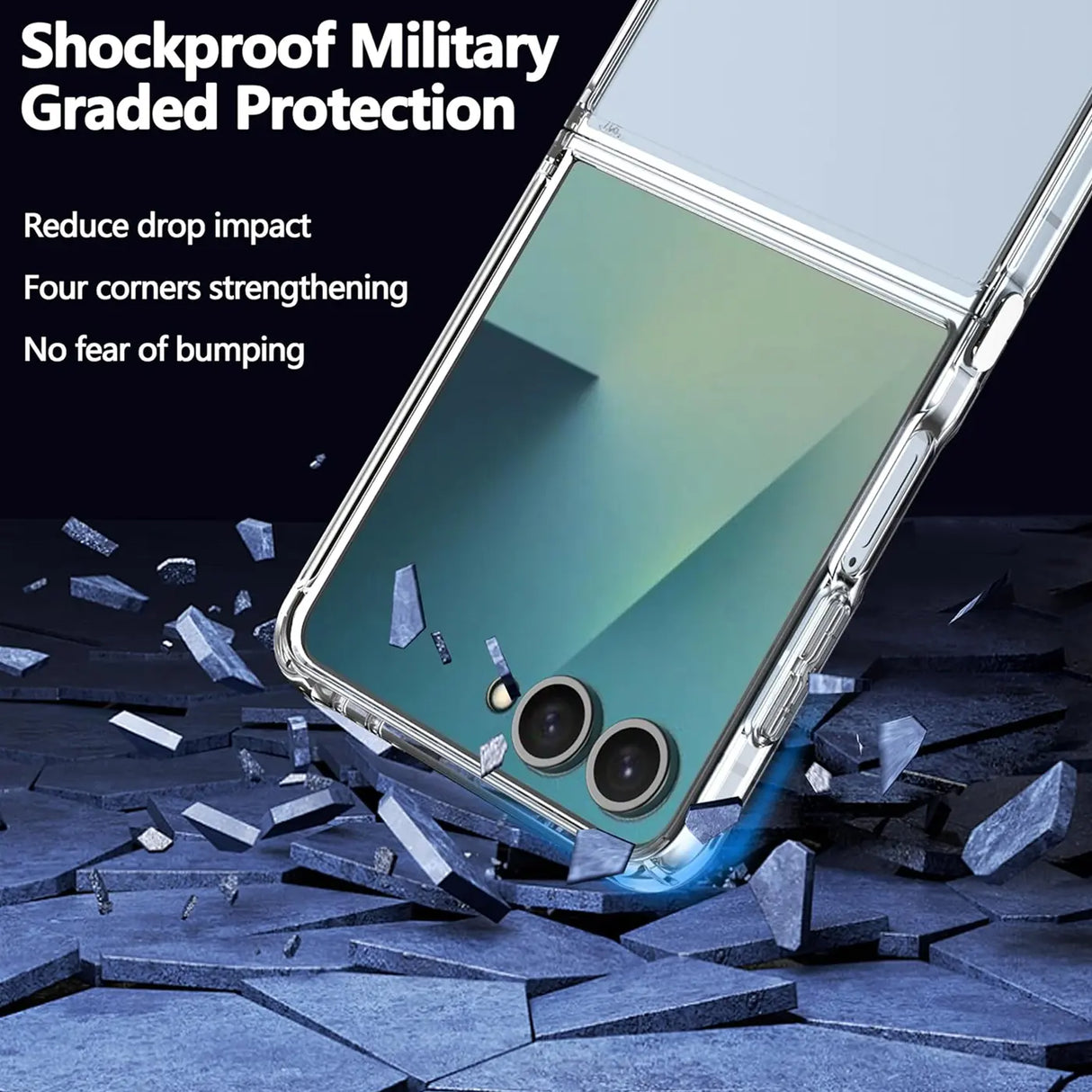 Durchsichtige Handyhülle für Samsung Galaxy Z FLIP 7 mit Anti-Vergilbung