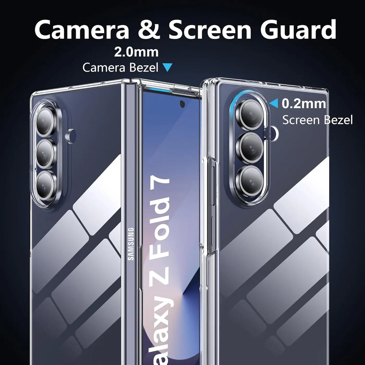 Durchsichtige Handyhülle für Samsung Galaxy Z FOLD 7 mit Anti-Vergilbung