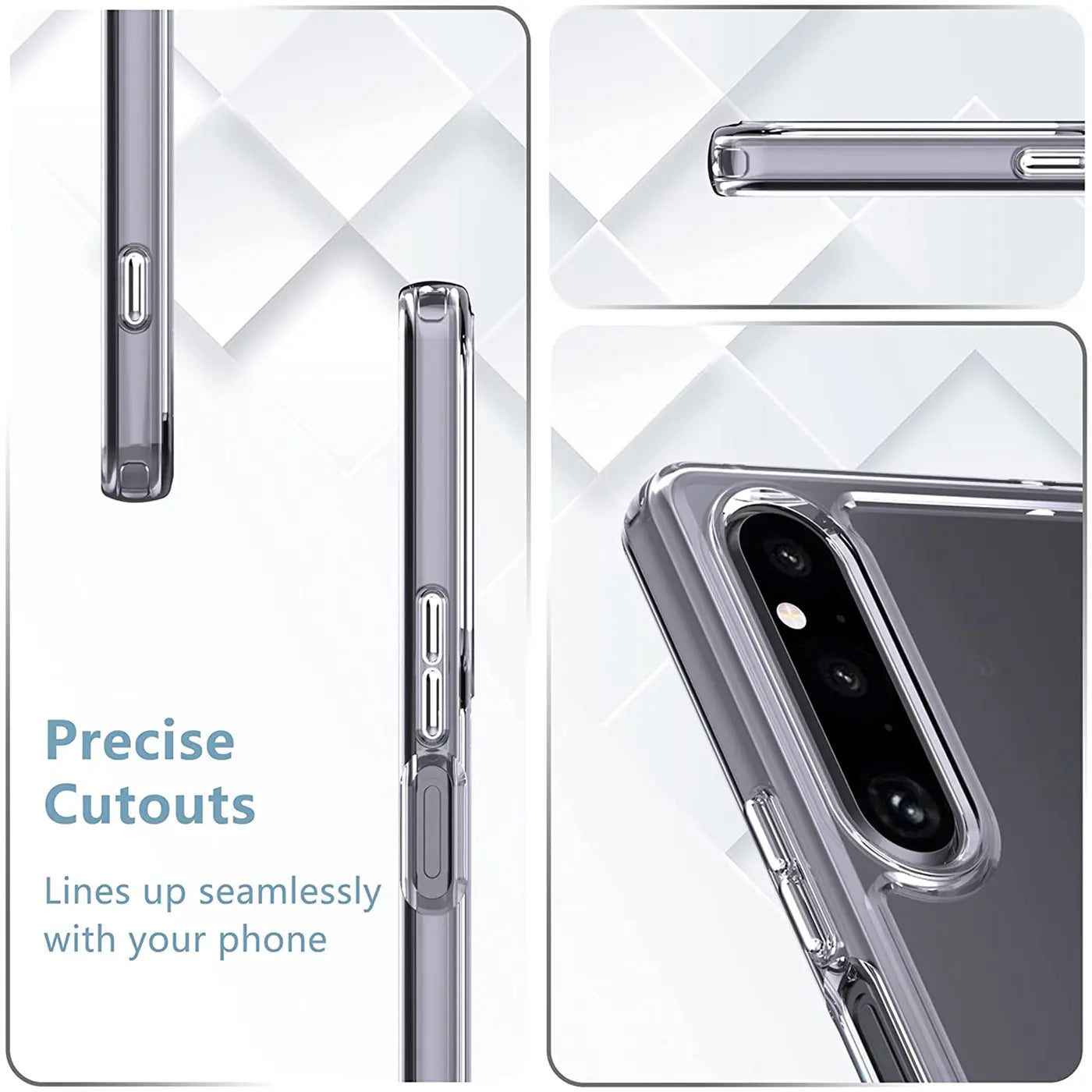 Klares, flexibles Handyhülle aus TPU, Nahaufnahme, Sony Xperia 1 V.