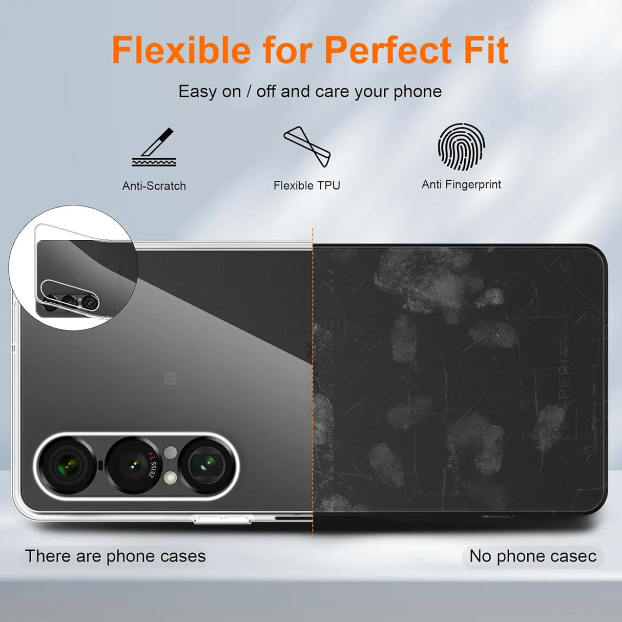 Durchsichtige Handyhülle für Sony Xperia 1 VII mit Anti-Vergilbung