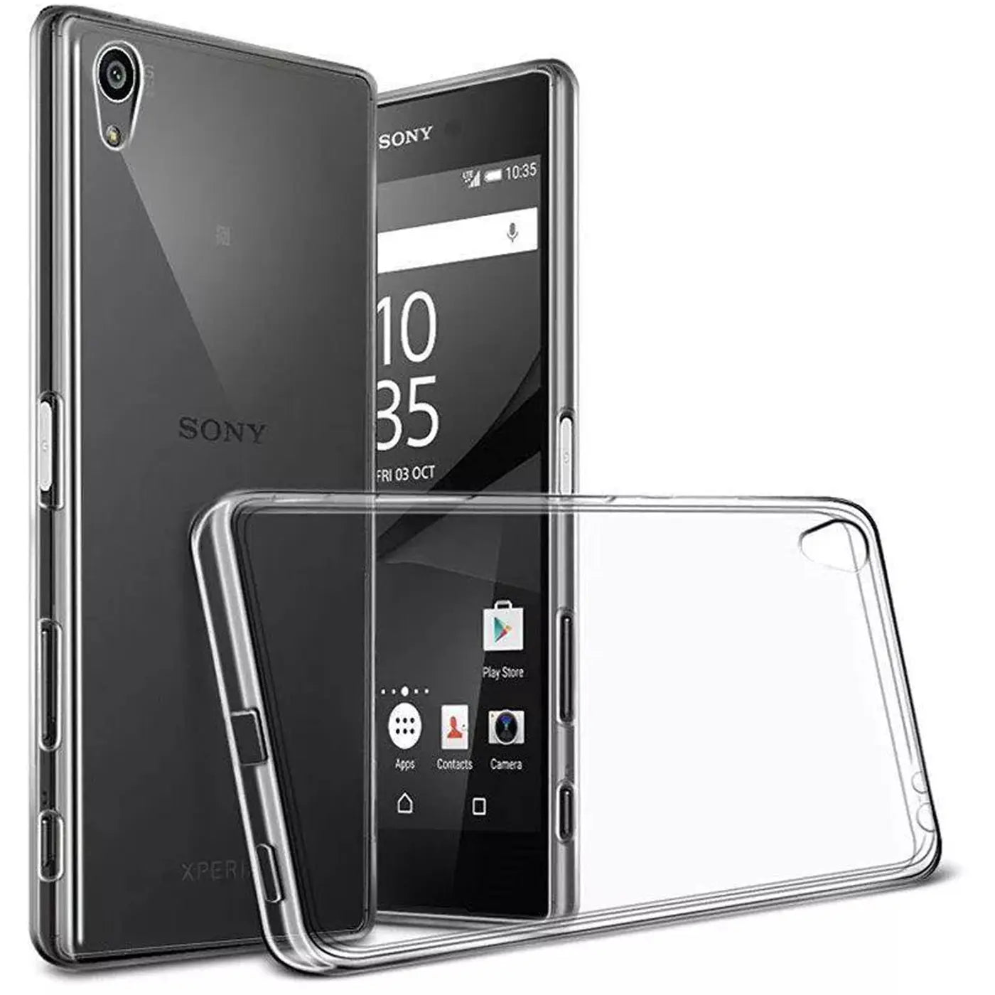 Klares Slim Case aus Kunststoff, seitliche Ansicht, Sony Xperia M4 Aqua.
