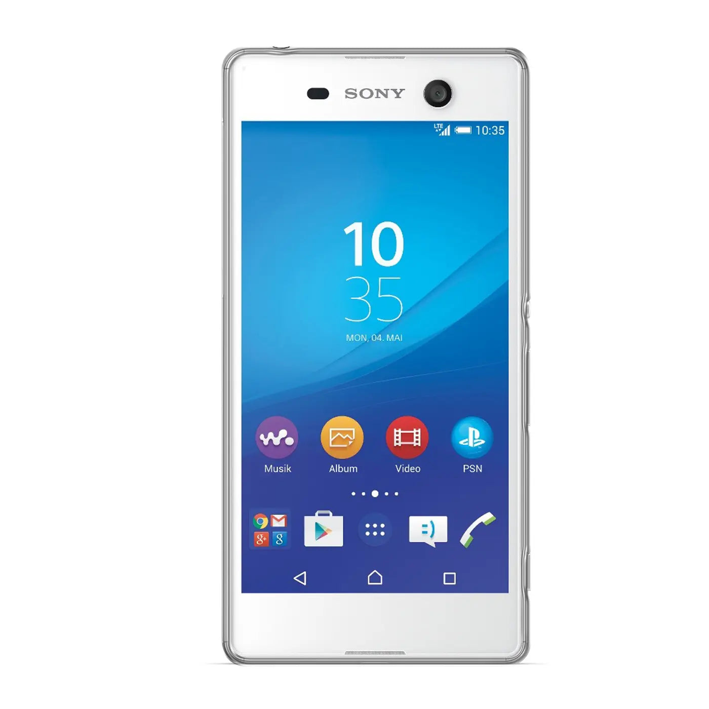 Sony Xperia M5, weiß, transparent, Frontansicht, Handy