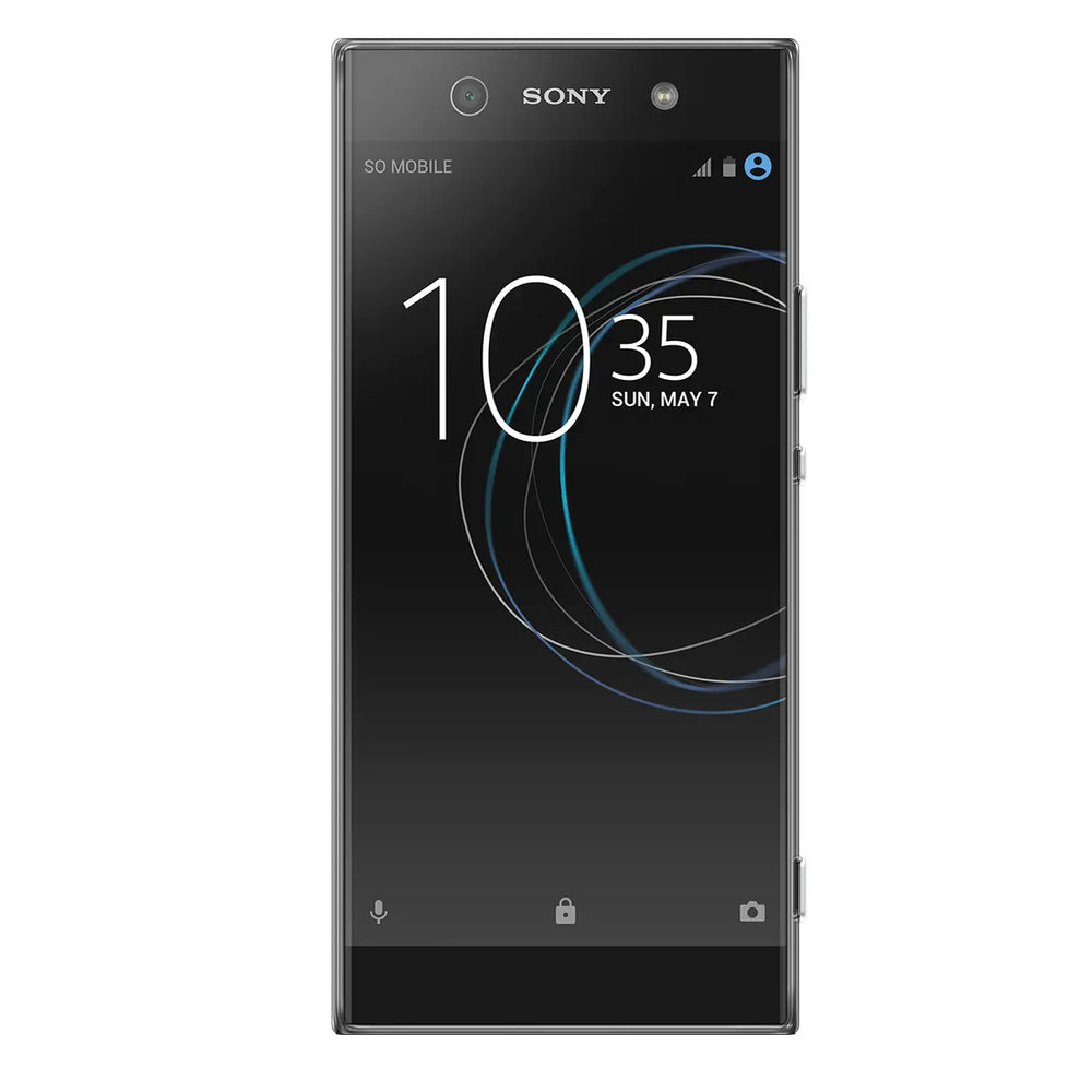 Sony Xperia XA1 Ultra, schwarzes, transparentes Case, Frontansicht