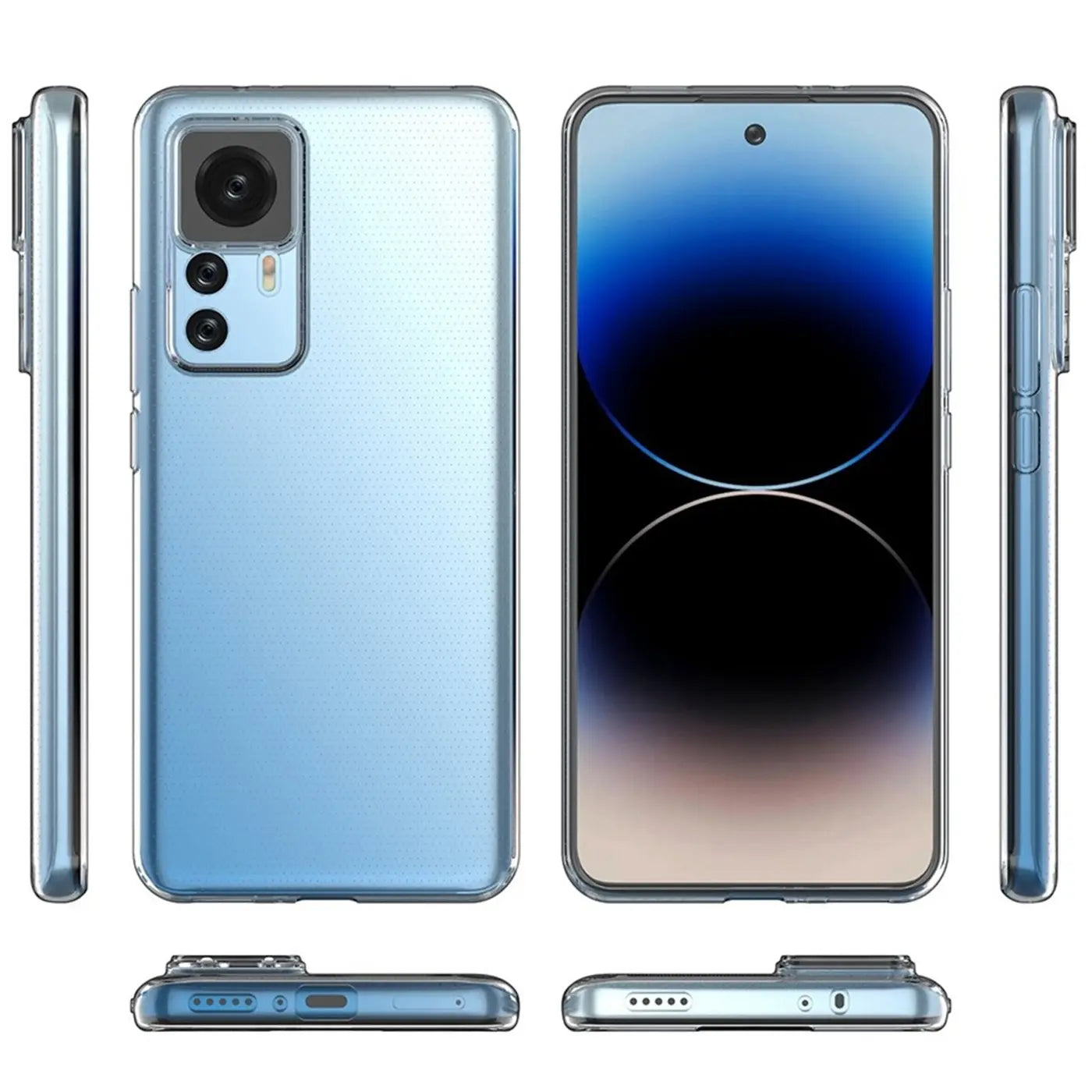 Klares Handyhülle aus Kunststoff, verschiedene Ansichten, Xiaomi 12T / 12T Pro.