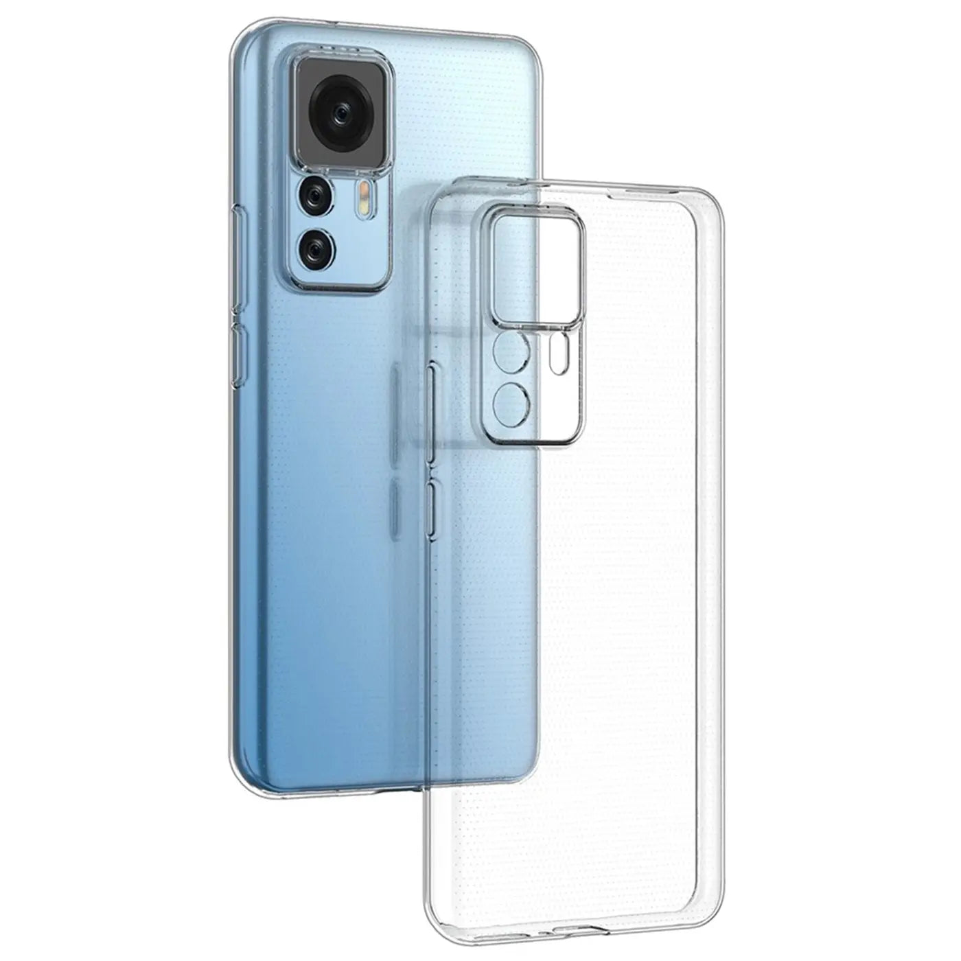 Klares Silikon-Case für Xiaomi 12T/12T Pro, Rückansicht, von rechts