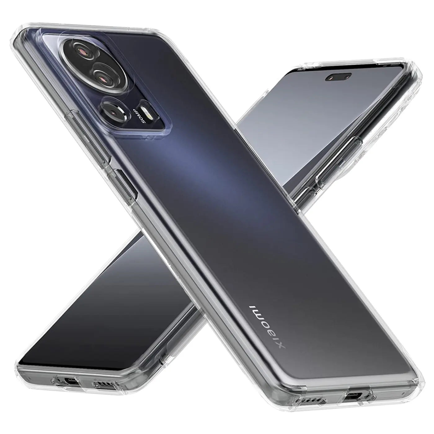 Klares Handy-Case aus Kunststoff, seitliche Ansicht, Xiaomi 13 Lite.