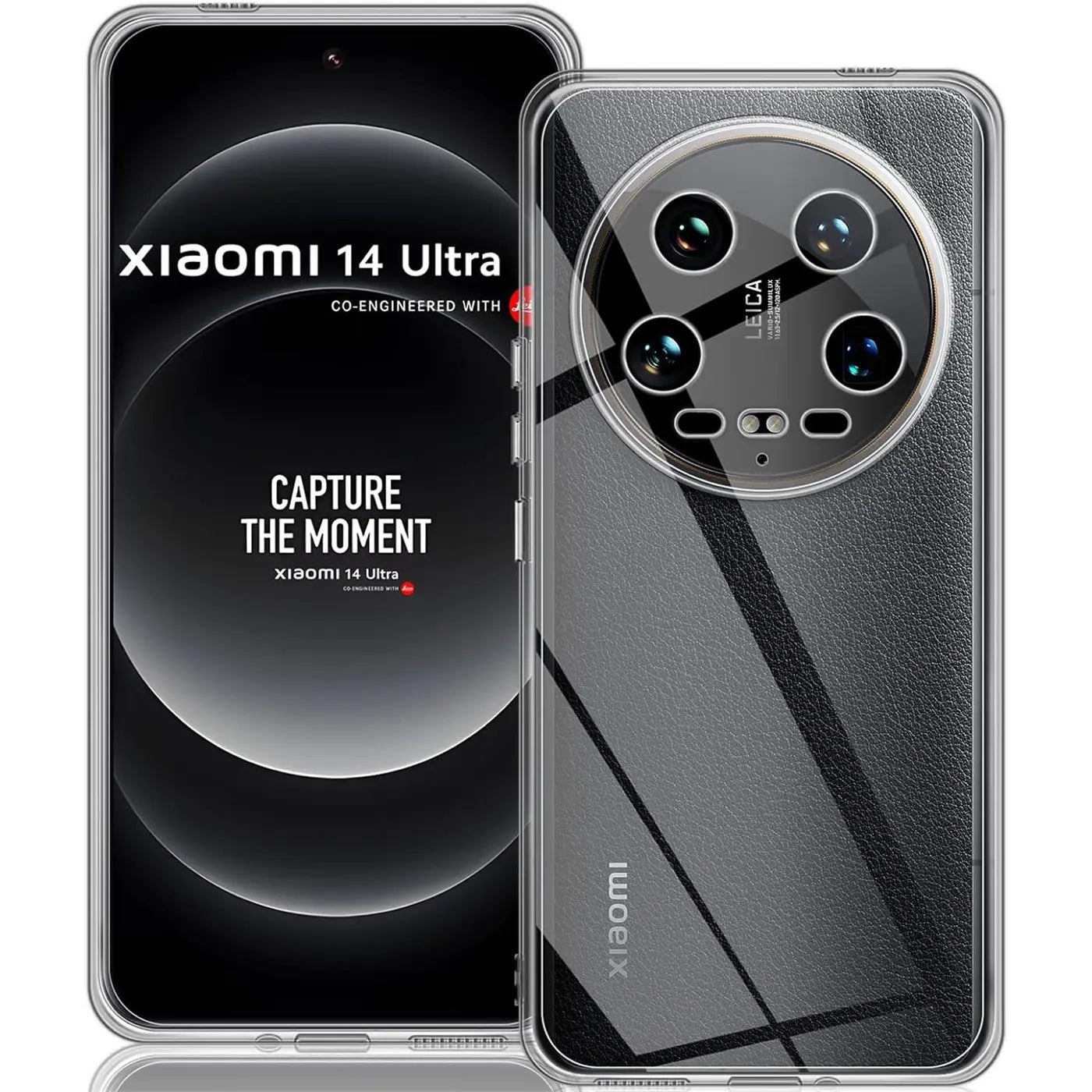 Transparentes Silikoncase für Xiaomi 14 Ultra, Rückansicht, Nahaufnahme