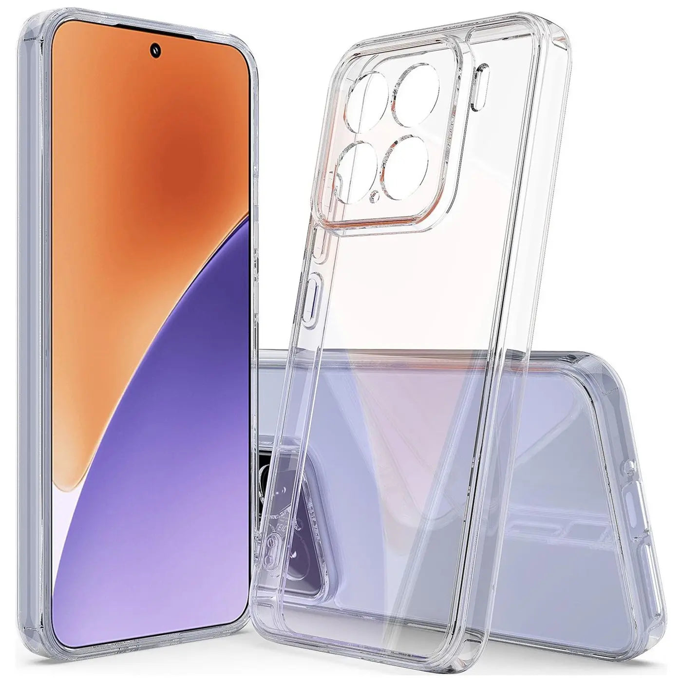 Klar, durchsichtiges TPU-Case für Xiaomi 15T Pro, von vorne und von der Seite