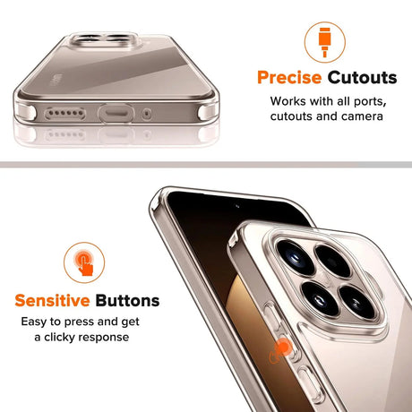 Durchsichtige Handyhülle für Xiaomi 15T Pro mit Anti-Vergilbung