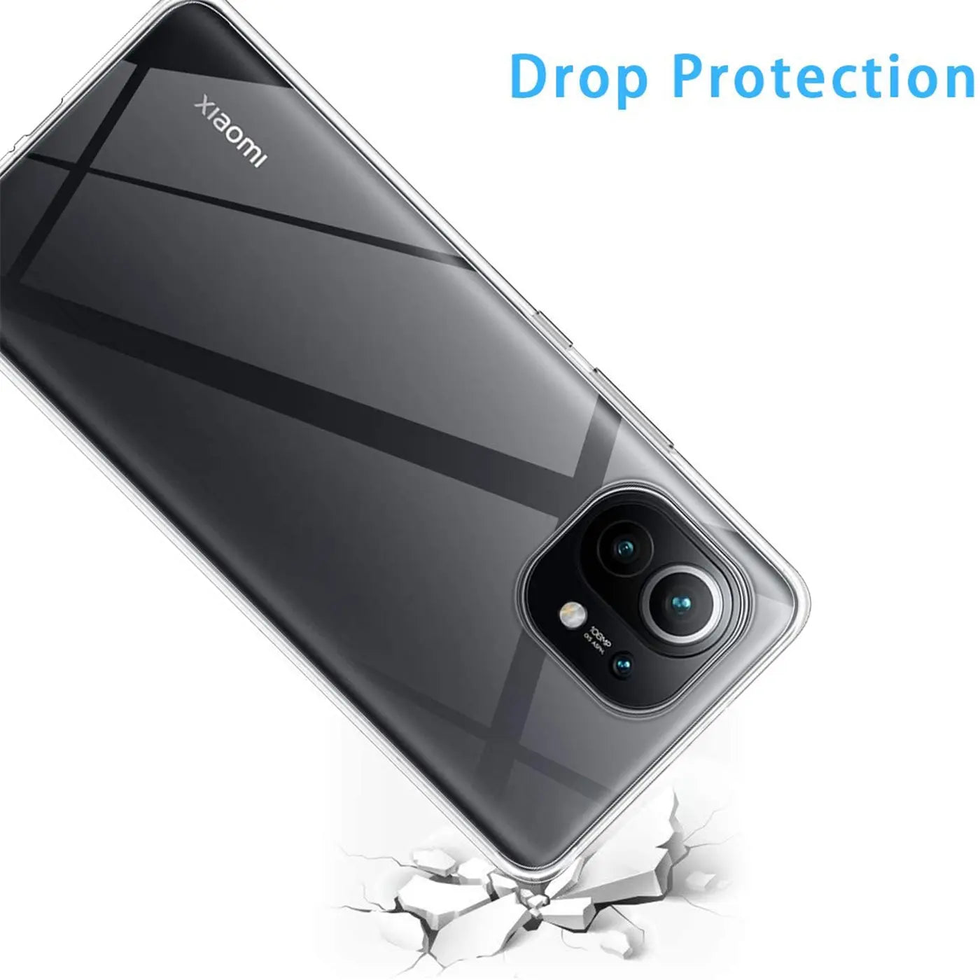 Klares, transparentes Handy-Case aus Kunststoff, Rückansicht, Xiaomi Mi 11.