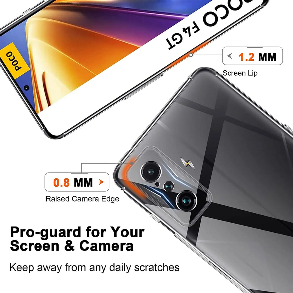 Transparente Hülle aus Kunststoff, Rückansicht, Xiaomi Poco F4 GT.