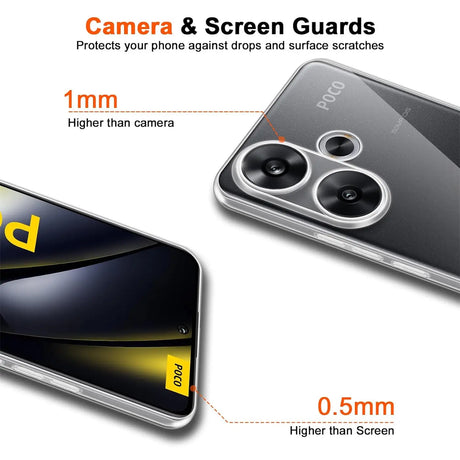Durchsichtige Handyhülle für Xiaomi Poco F6 mit Anti-Vergilbung