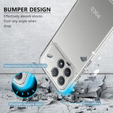 Klares Handy-Case aus Kunststoff, Nahaufnahme von unten, Xiaomi Poco F8 Pro.