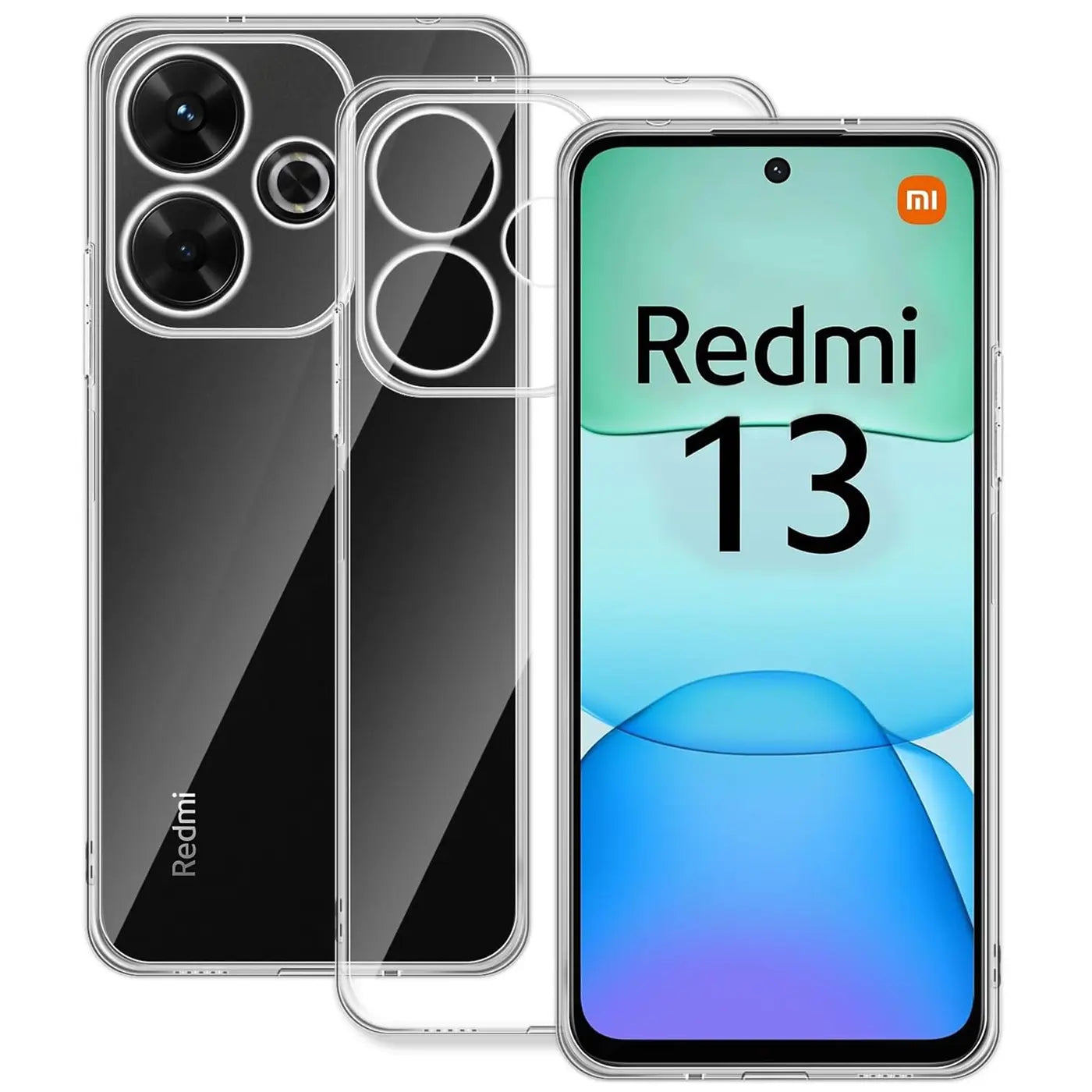 Klares Silikon-Case, Rückansicht und Vorderansicht, für Xiaomi Redmi 13.