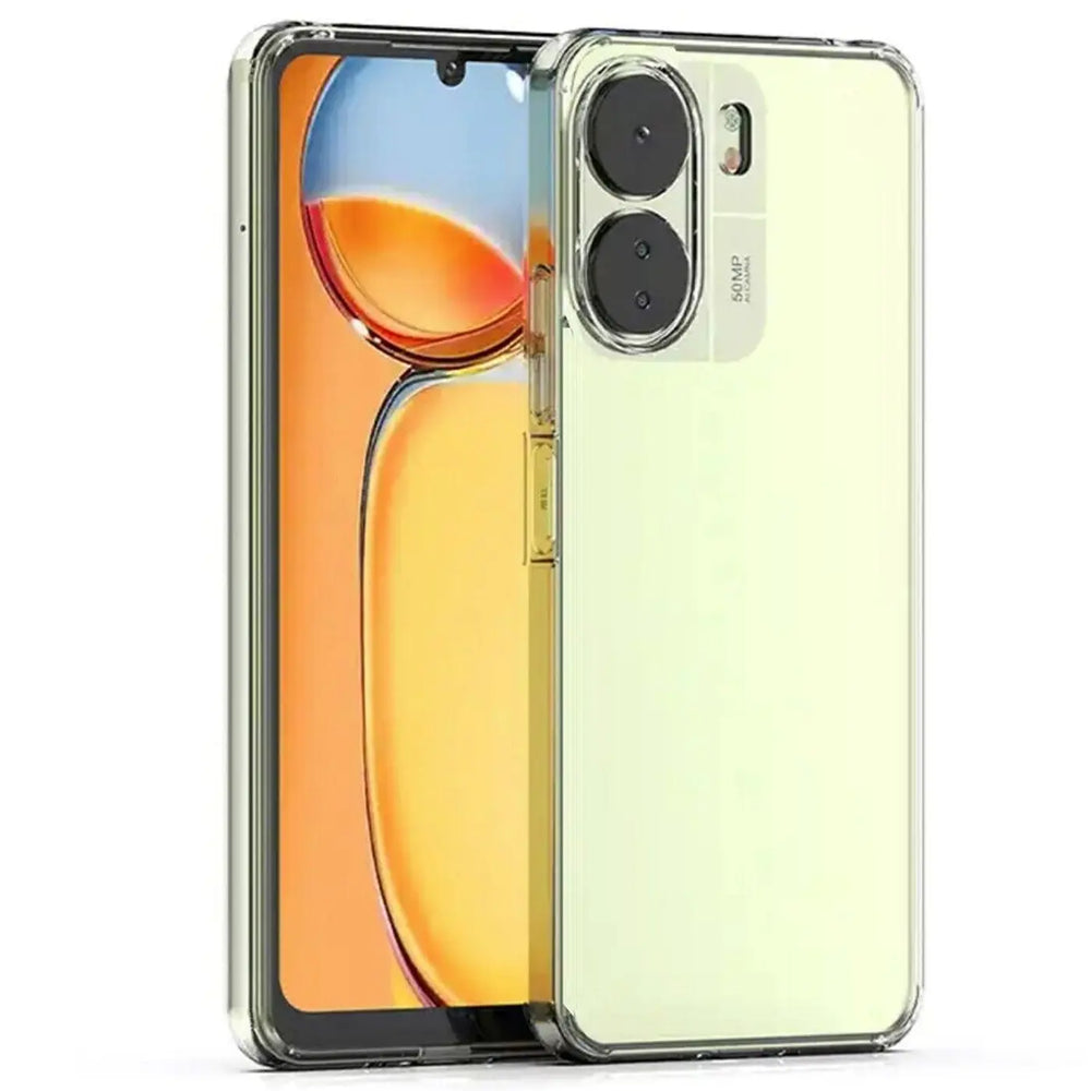 Klar, hier ist der ALT-Text:

Durchsichtiges, schlankes Handy-Case aus TPU mit Xiaomi Redmi 13C, von vorne und hinten.