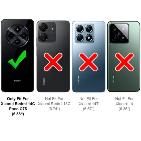 Durchsichtige Handyhülle für Xiaomi Redmi 14C mit Anti-Vergilbung