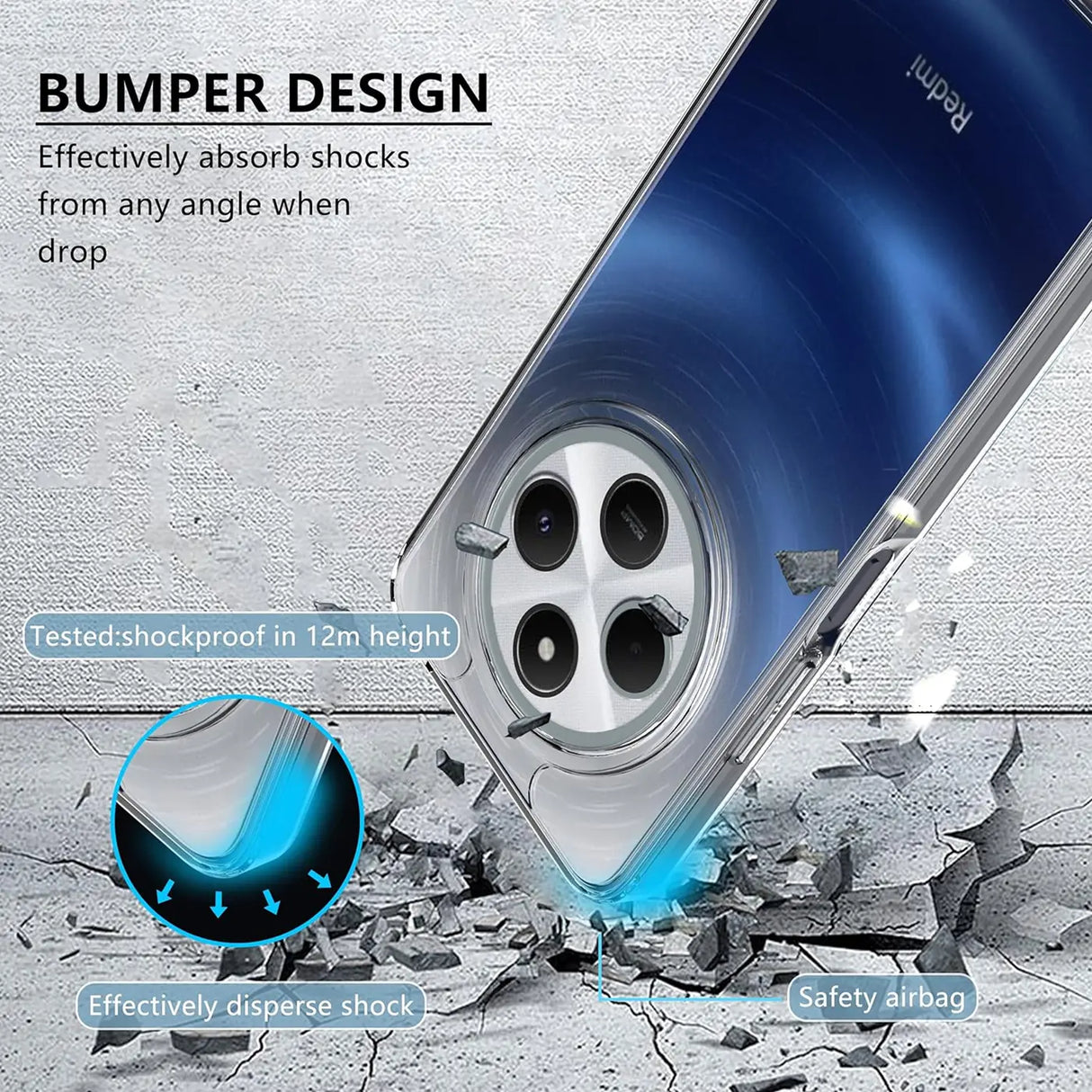 Durchsichtige Handyhülle für Xiaomi Redmi 14C mit Anti-Vergilbung