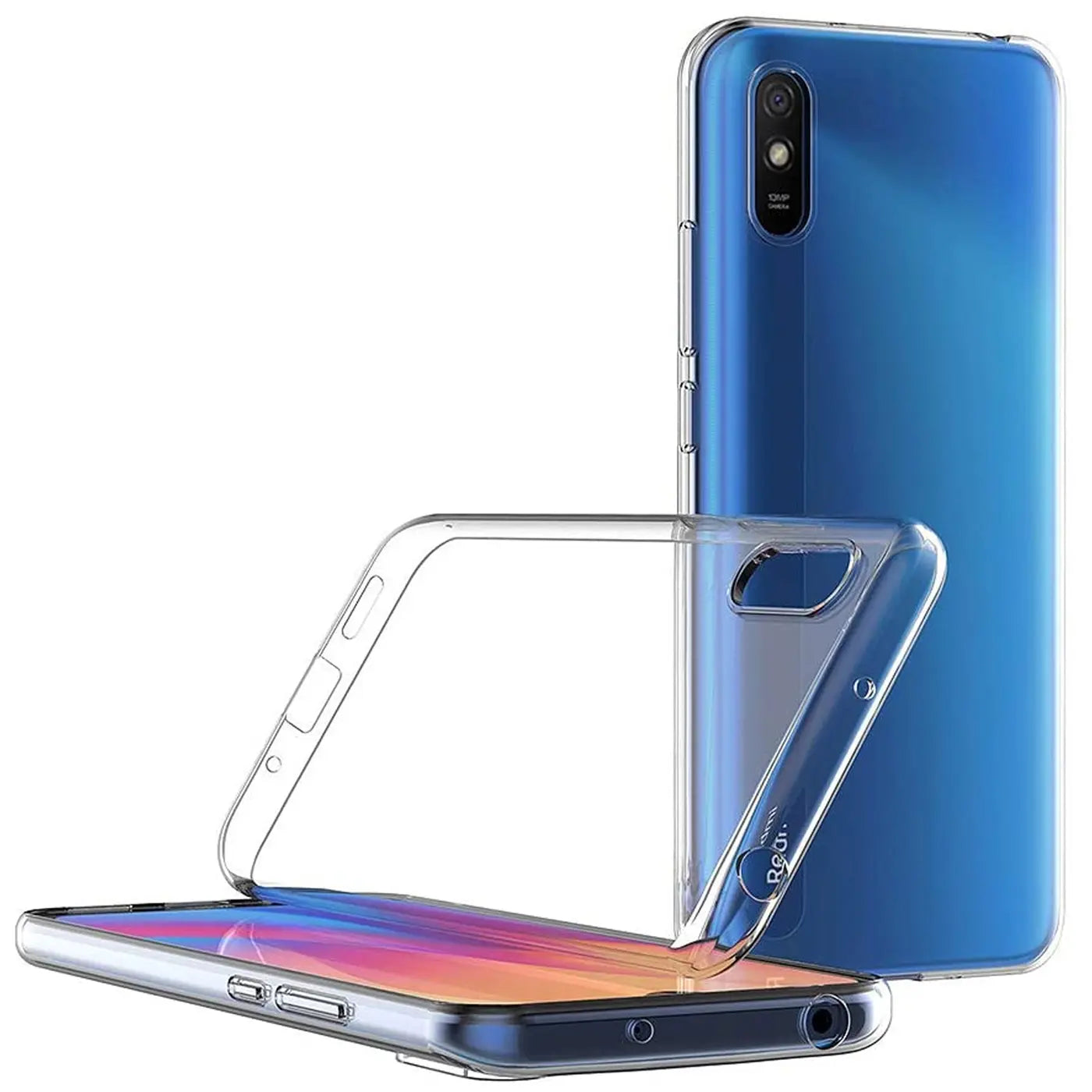 Klarhülle aus Kunststoff, seitliche Ansicht, Xiaomi Redmi 9A.