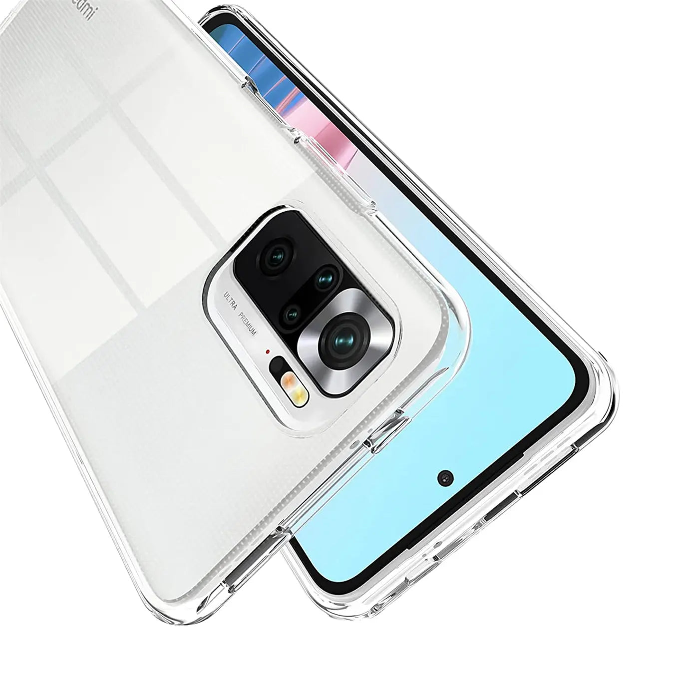 Klares Handyhülle aus Kunststoff, Rückansicht, Xiaomi Redmi Note 10 / 10S.