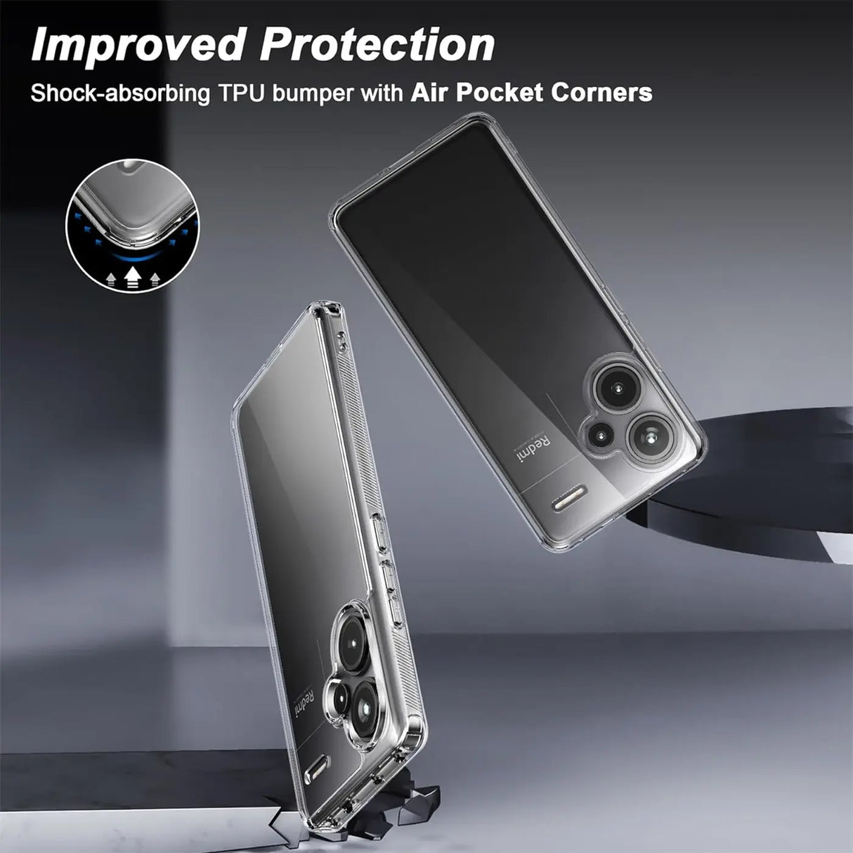 Durchsichtige Handyhülle für Xiaomi Redmi Note 13 Pro+ 5G mit Anti-Vergilbung