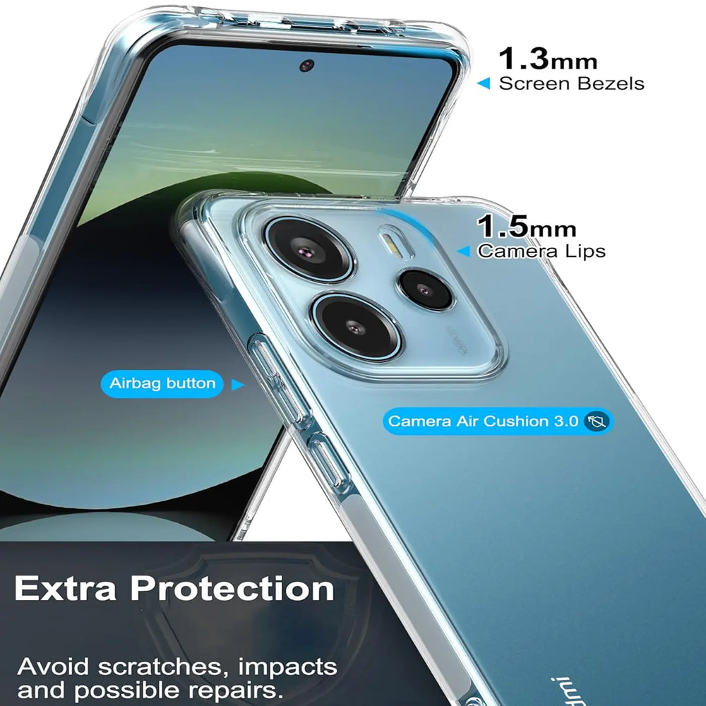 Durchsichtige Handyhülle für Xiaomi Redmi Note 14 5G mit Anti-Vergilbung