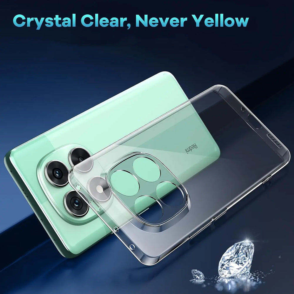 Durchsichtige Handyhülle für Xiaomi Redmi Note 14 Pro 5G mit Anti-Vergilbung