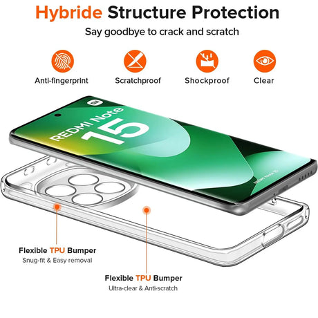 Durchsichtige Handyhülle für Xiaomi Redmi Note 15 5G mit Anti-Vergilbung