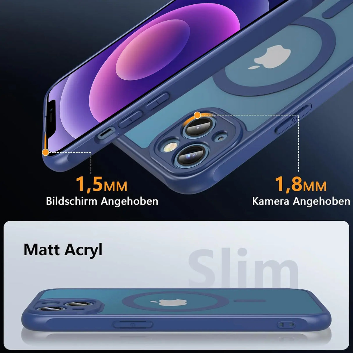 Apple iPhone 12 Hülle mit MagSafe, stoßfestem TPU-Material, erhöhter Kameraschutz und schlankem Design in verschiedenen Farben