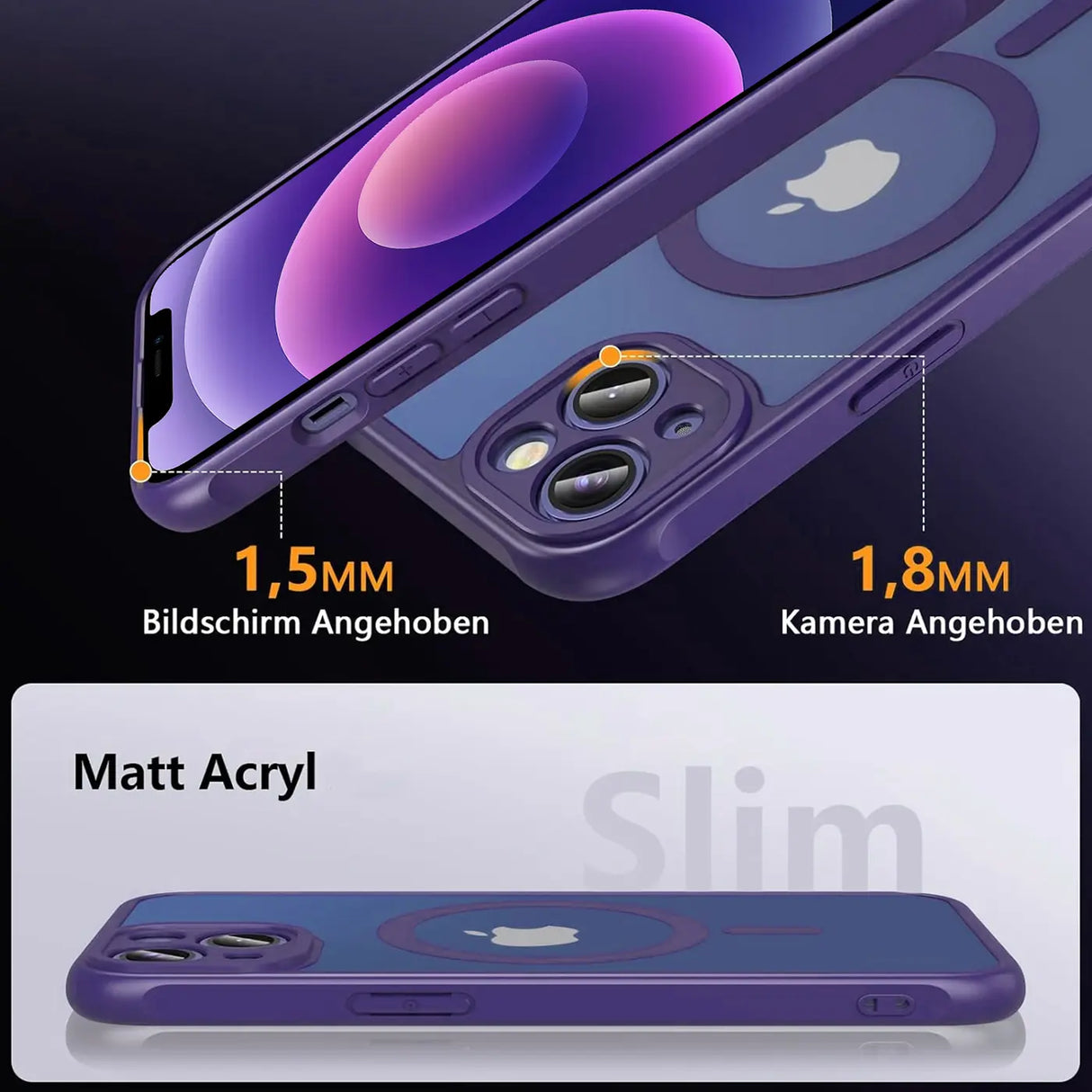 Apple iPhone 12 Hülle mit MagSafe, stoßfestem TPU-Material, erhöhter Kameraschutz und schlankem Design in verschiedenen Farben