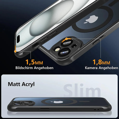 Apple iPhone 15 Hülle mit MagSafe, stoßfestem TPU-Material, erhöhter Kameraschutz und schlankem Design in verschiedenen Farben