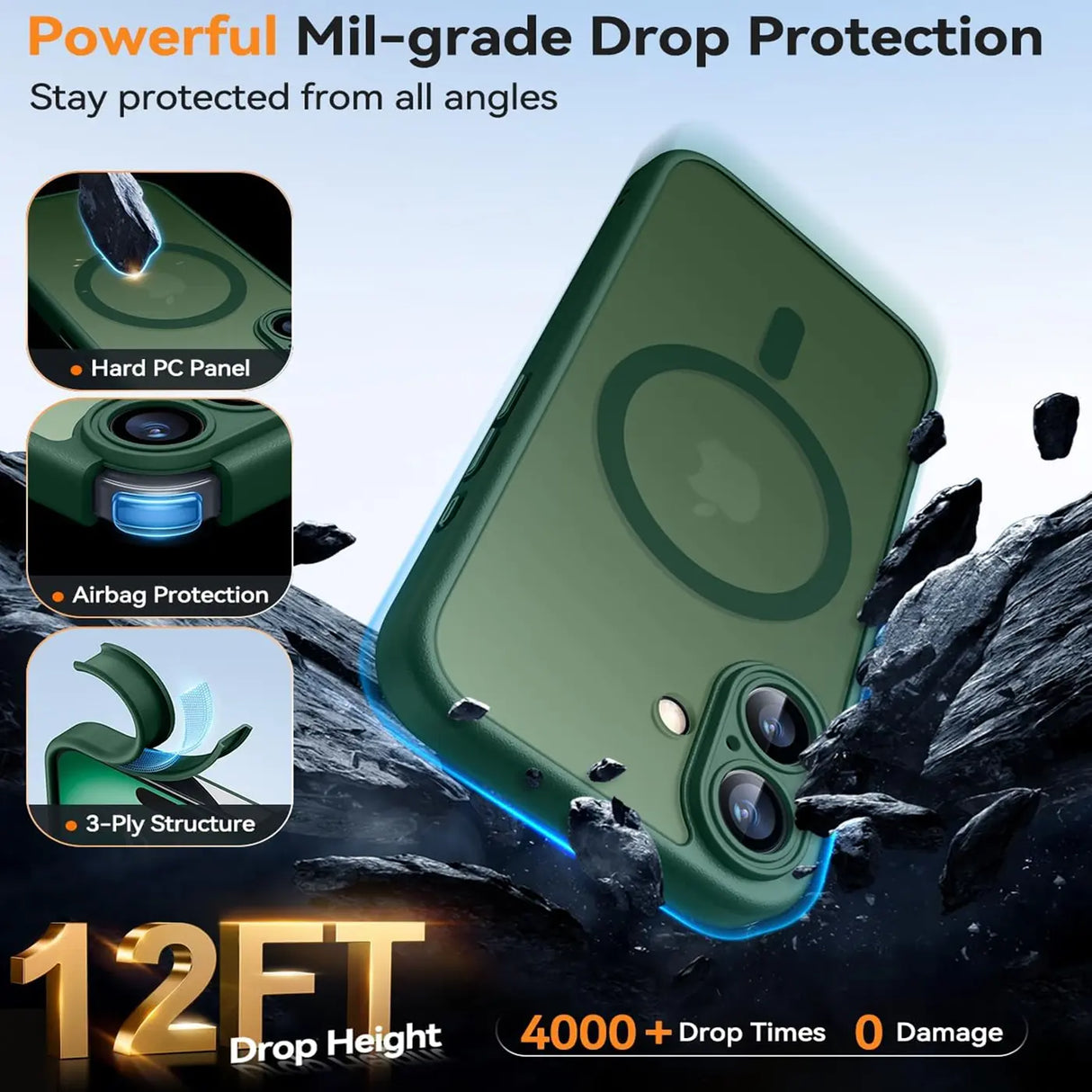 Apple iPhone 16 Hülle mit MagSafe, stoßfestem TPU-Material, erhöhter Kameraschutz und schlankem Design in verschiedenen Farben