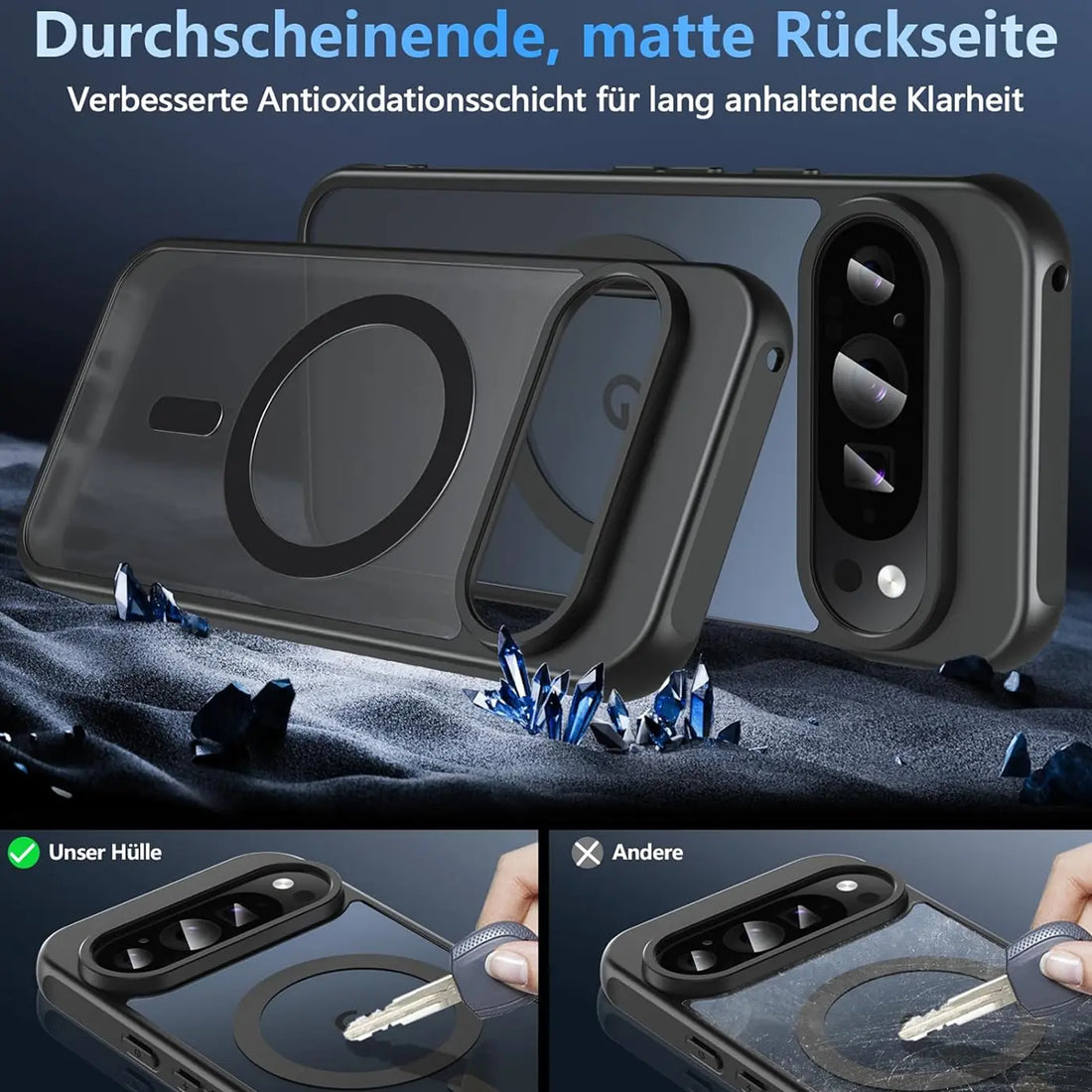 Matte, kratzfeste Rückseite
