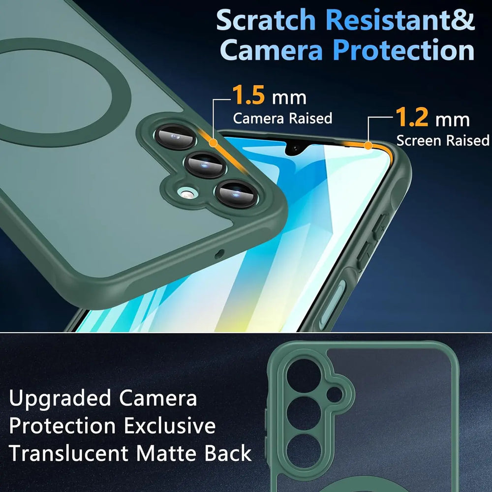 Samsung Galaxy A16 5G Hülle mit MagSafe, stoßfestem TPU-Material, erhöhter Kameraschutz und schlankem Design in verschiedenen Farben