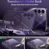 Lila MagSafe Hülle, transparent matt, von vorne/oben, für Samsung Galaxy A17 5G