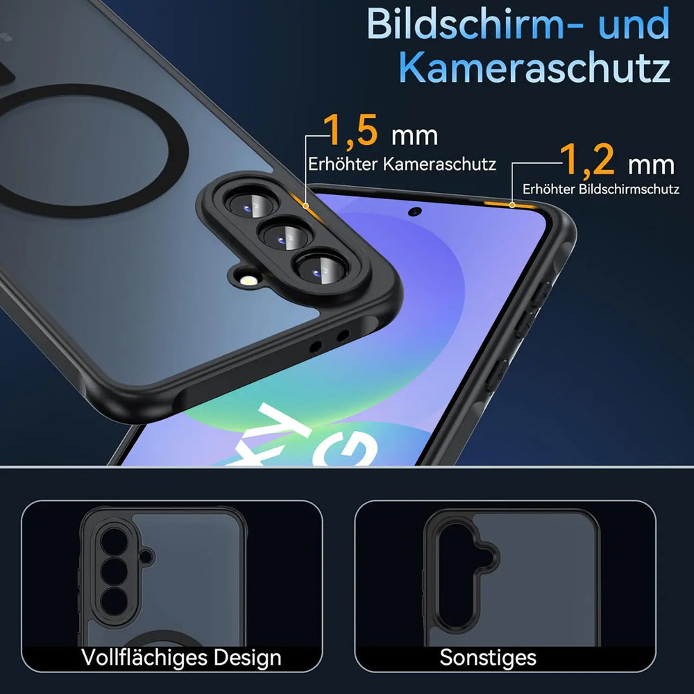 Samsung Galaxy A56 5G Hülle mit MagSafe, stoßfestem TPU-Material, erhöhter Kameraschutz und schlankem Design in verschiedenen Farben