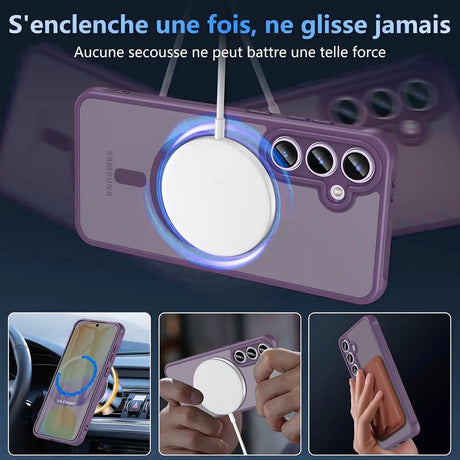 Samsung Galaxy S24 FE Hülle mit MagSafe, stoßfestem TPU-Material, erhöhter Kameraschutz und schlankem Design in verschiedenen Farben