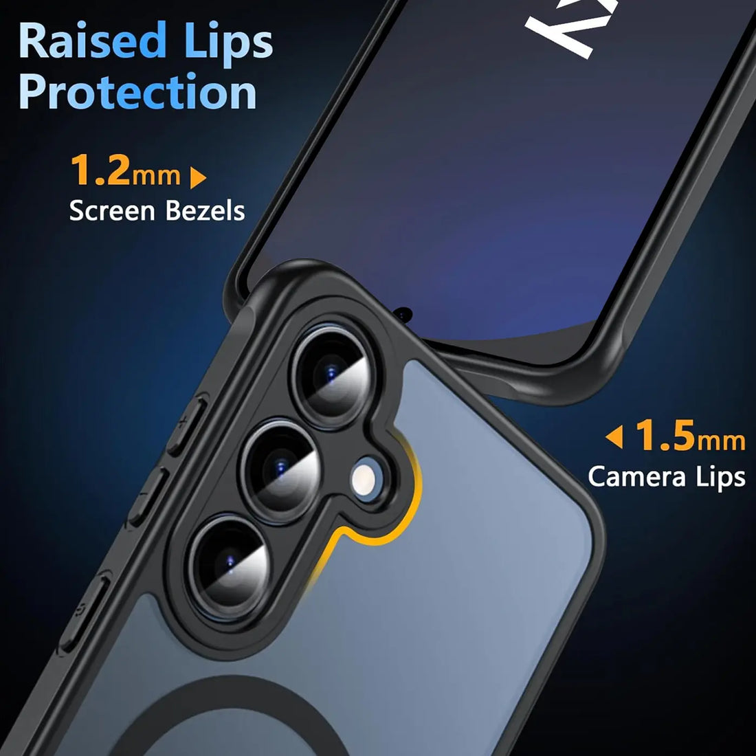 Erhöhte Kanten für Display und Kamera