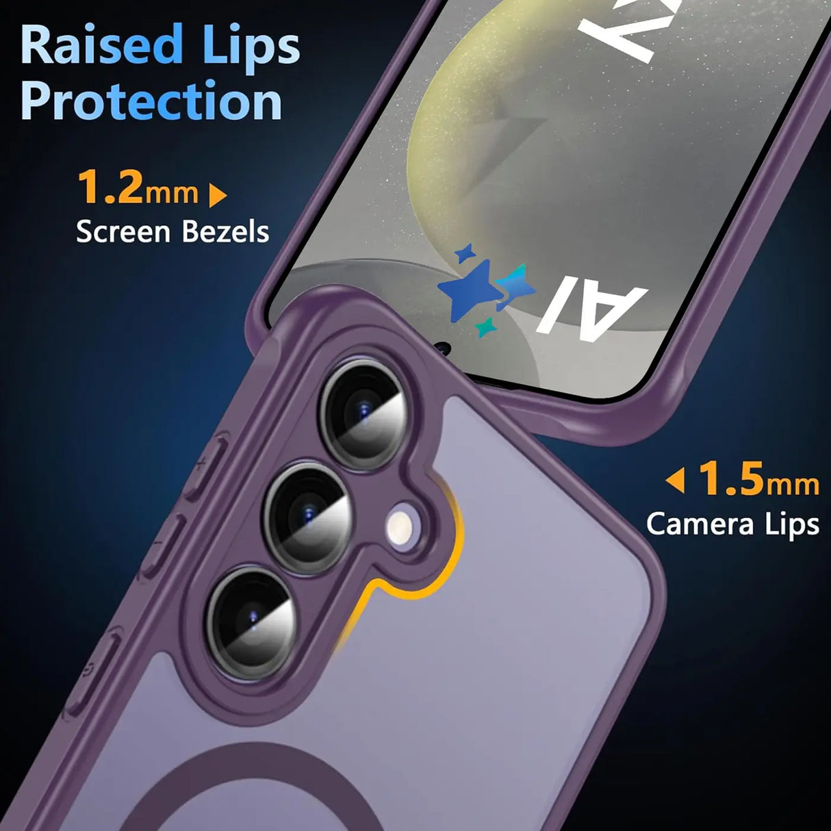 Samsung Galaxy S24 Hülle mit MagSafe, stoßfestem TPU-Material, erhöhter Kameraschutz und schlankem Design in verschiedenen Farben