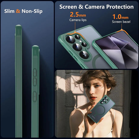 Samsung Galaxy S24 Ultra Hülle mit MagSafe, stoßfestem TPU-Material, erhöhter Kameraschutz und schlankem Design in verschiedenen Farben