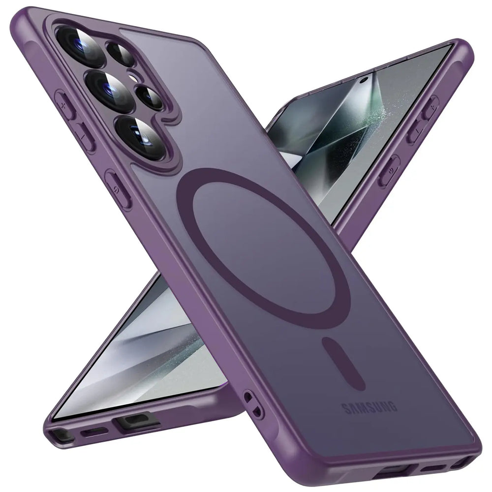 Samsung Galaxy S24 Ultra Hülle mit MagSafe, stoßfestem TPU-Material, erhöhter Kameraschutz und schlankem Design in verschiedenen Farben