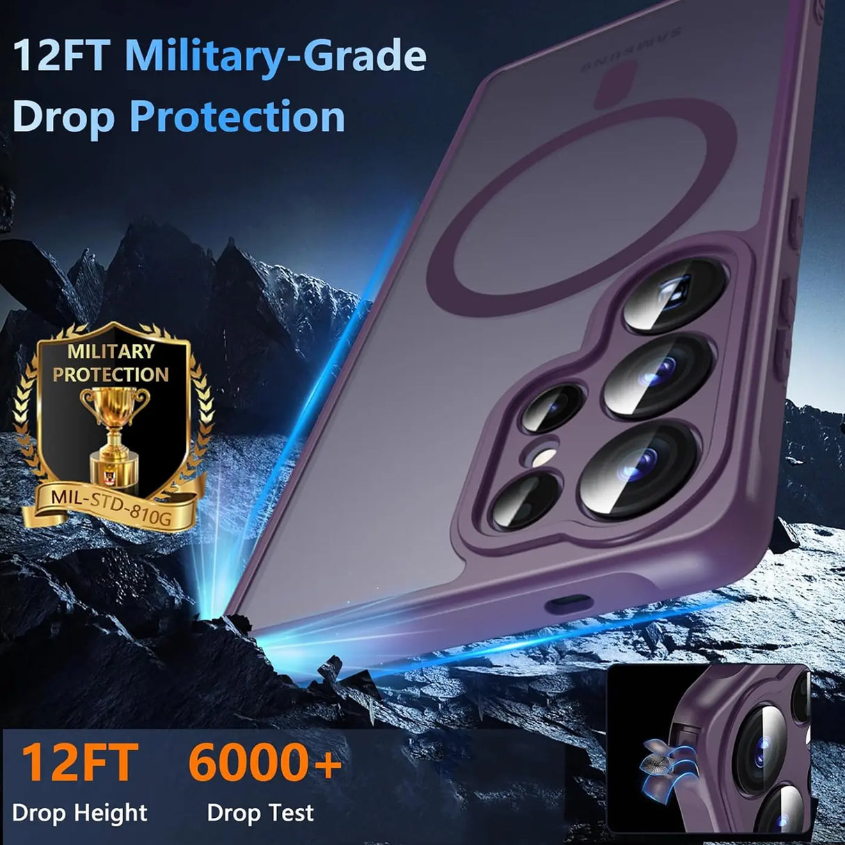 Samsung Galaxy S24 Ultra Hülle mit MagSafe, stoßfestem TPU-Material, erhöhter Kameraschutz und schlankem Design in verschiedenen Farben