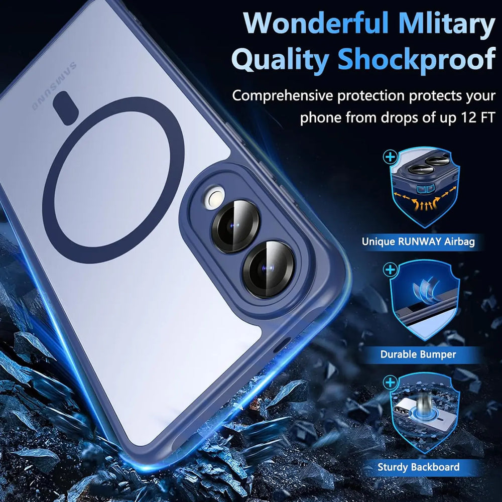 Samsung Galaxy S25 Edge Hülle mit MagSafe, stoßfestem TPU-Material, erhöhter Kameraschutz und schlankem Design in verschiedenen Farben