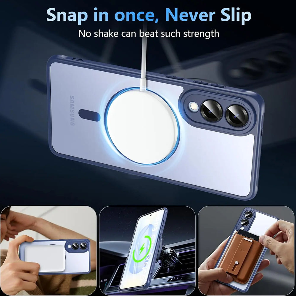 Samsung Galaxy S25 Edge Hülle mit MagSafe, stoßfestem TPU-Material, erhöhter Kameraschutz und schlankem Design in verschiedenen Farben