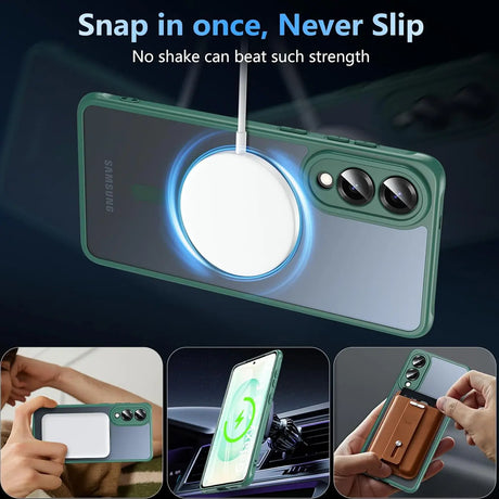 Samsung Galaxy S25 Edge Hülle mit MagSafe, stoßfestem TPU-Material, erhöhter Kameraschutz und schlankem Design in verschiedenen Farben