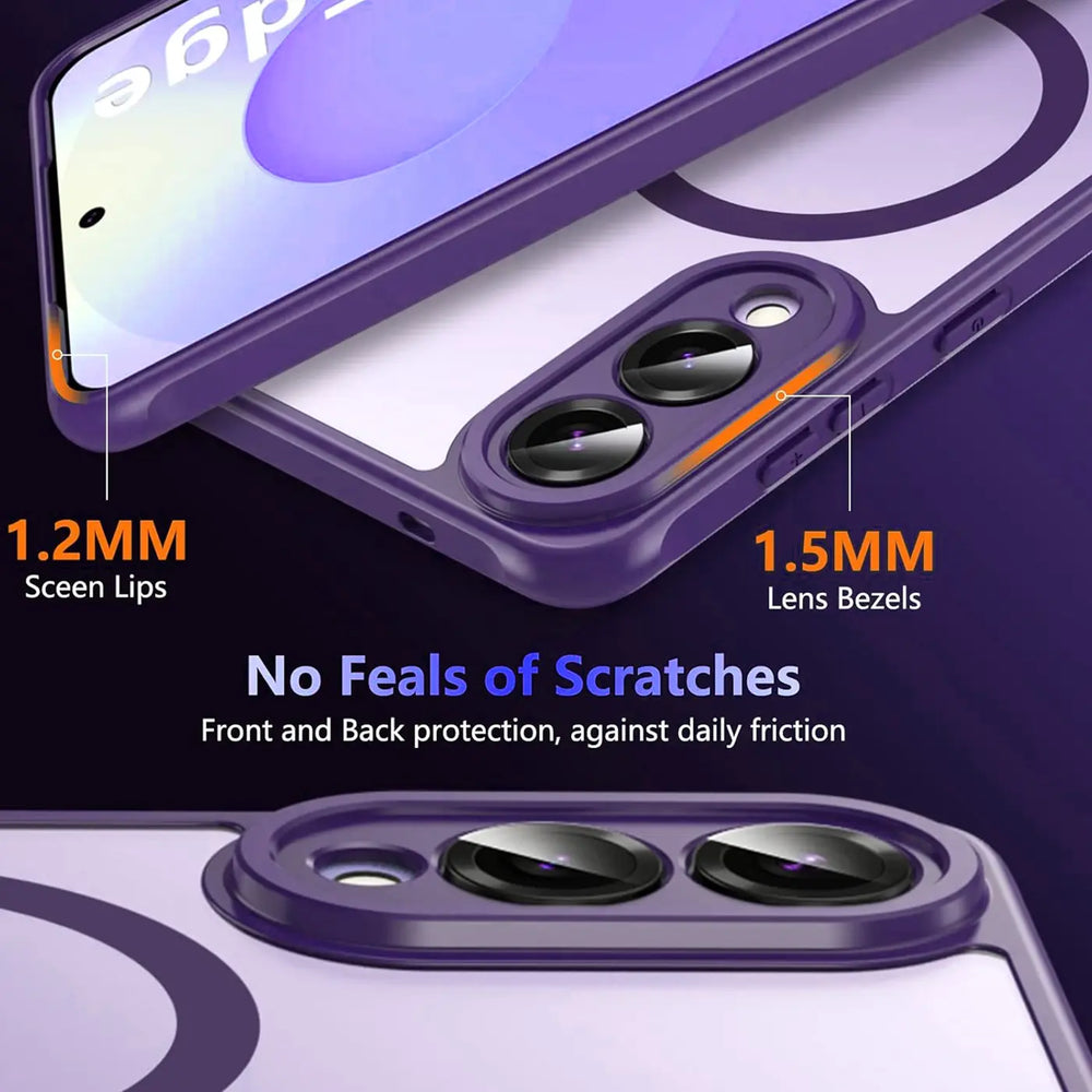 Samsung Galaxy S25 Edge Hülle mit MagSafe, stoßfestem TPU-Material, erhöhter Kameraschutz und schlankem Design in verschiedenen Farben