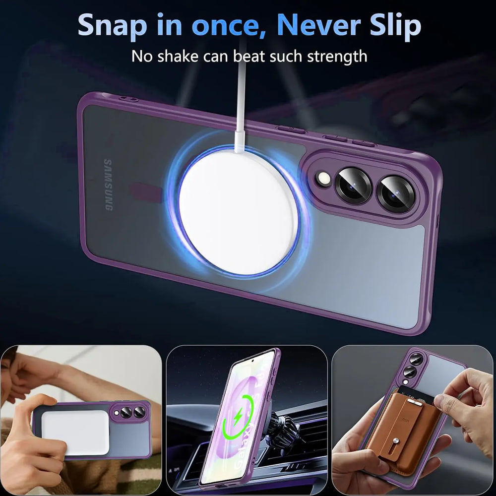 Samsung Galaxy S25 Edge Hülle mit MagSafe, stoßfestem TPU-Material, erhöhter Kameraschutz und schlankem Design in verschiedenen Farben