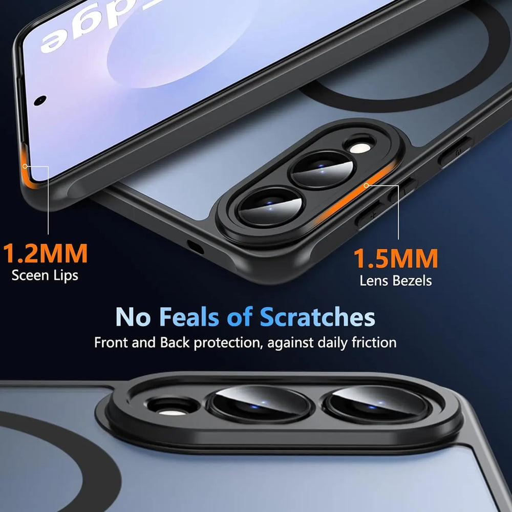 Samsung Galaxy S25 Edge Hülle mit MagSafe, stoßfestem TPU-Material, erhöhter Kameraschutz und schlankem Design in verschiedenen Farben