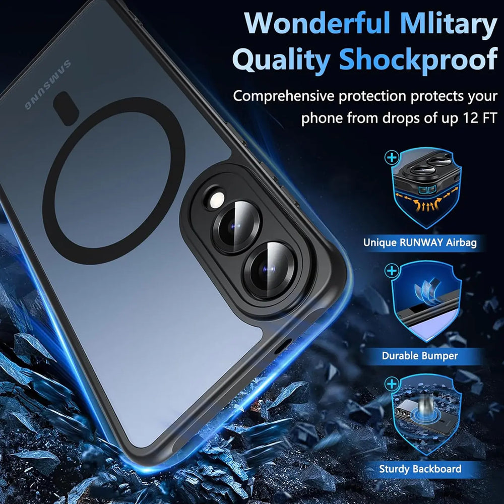 Samsung Galaxy S25 Edge Hülle mit MagSafe, stoßfestem TPU-Material, erhöhter Kameraschutz und schlankem Design in verschiedenen Farben