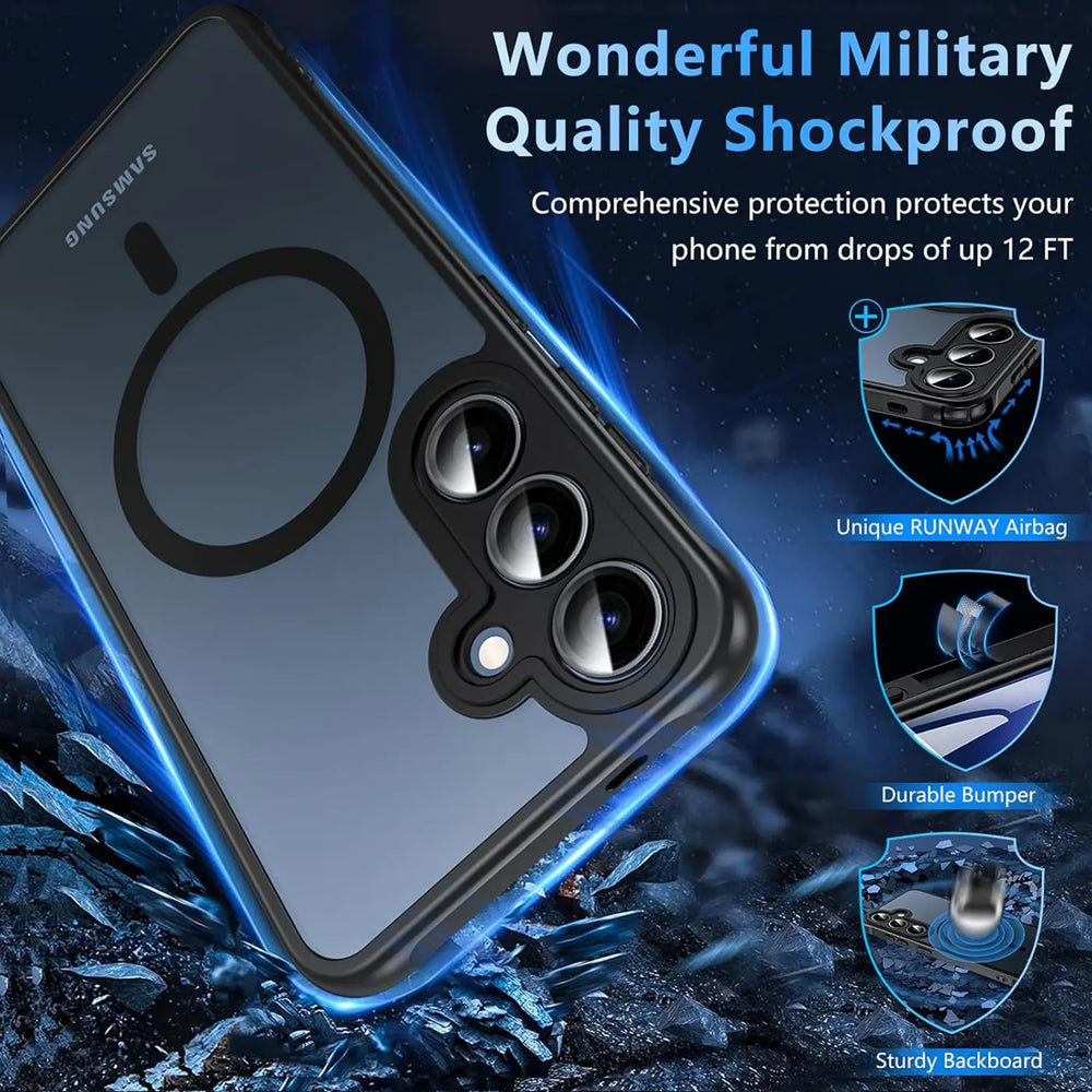 Samsung Galaxy S25 FE Hülle mit MagSafe, stoßfestem TPU-Material, erhöhter Kameraschutz und schlankem Design in verschiedenen Farben