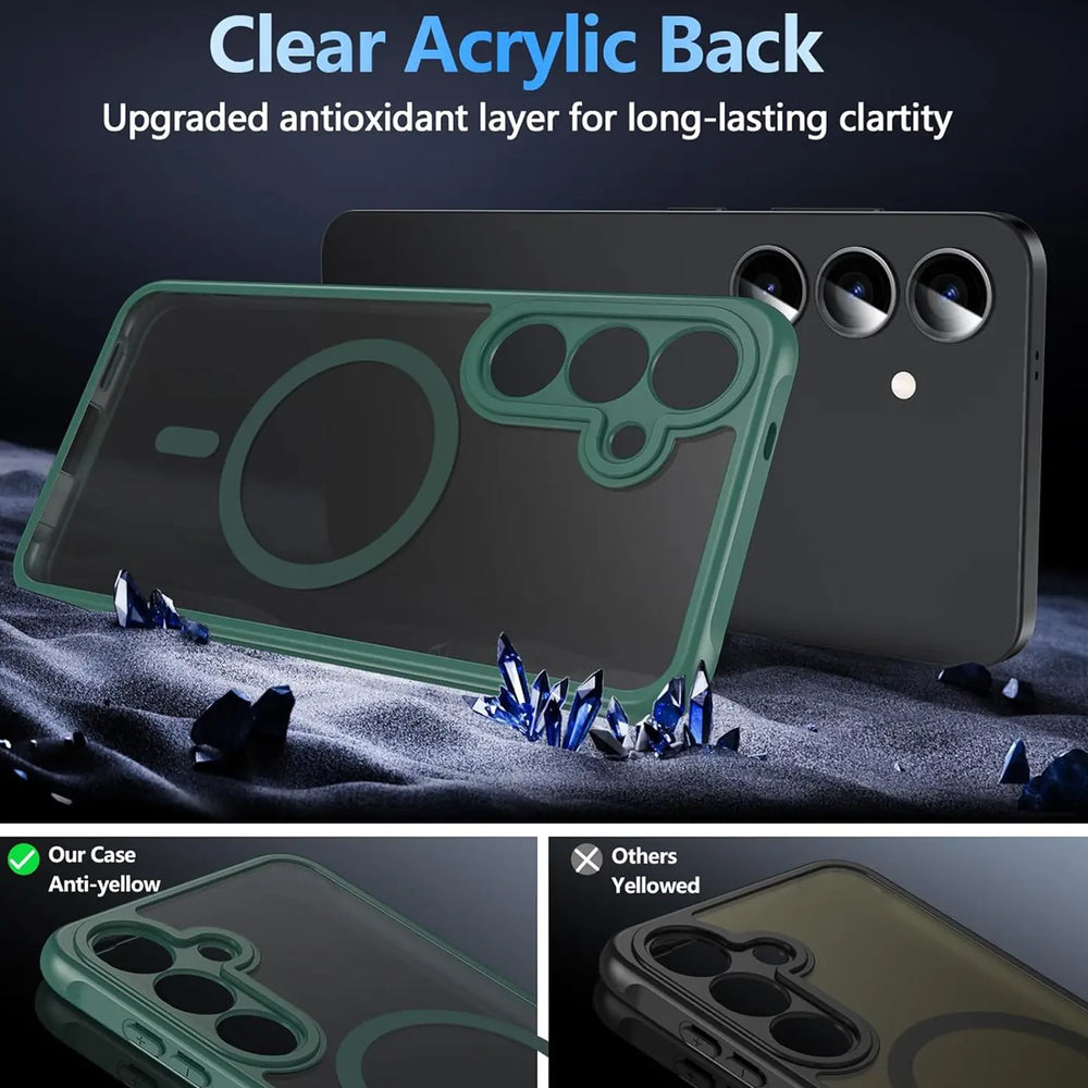 Samsung Galaxy S25 Hülle mit MagSafe, stoßfestem TPU-Material, erhöhter Kameraschutz und schlankem Design in verschiedenen Farben